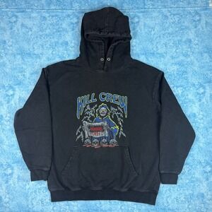 Kill Crew Training Day Hoodie Washed Black Grim Reaper Graphic Mens Large